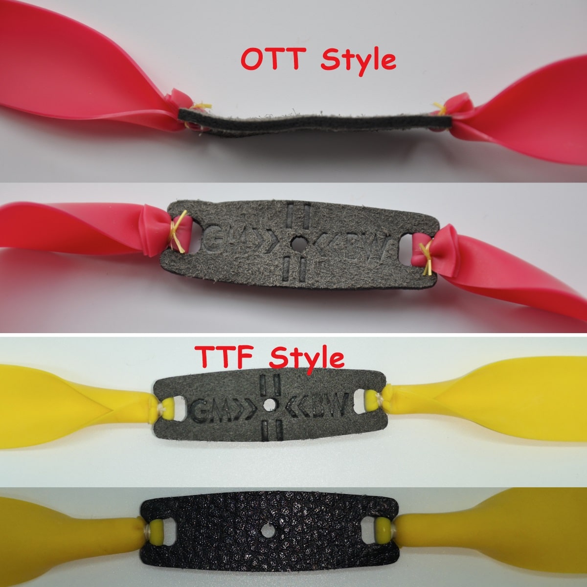 GZK .80 Set Of 3 Latex OTT or TTF Hunting Slingshot Bands With Premium Pouches. 